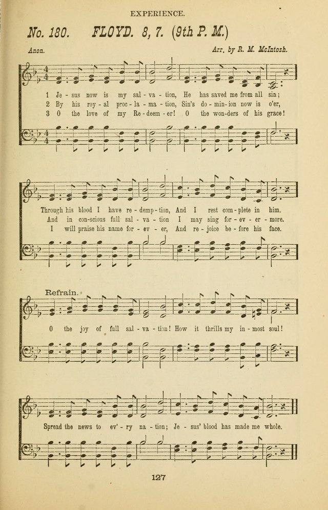 Prayer and Praise: or Hymns and Tunes for Prayer Meetings, Praise Meetings, Experience Meetings, Revivals, Missionary Meetings and all special occasions of Christian work and worship page 127