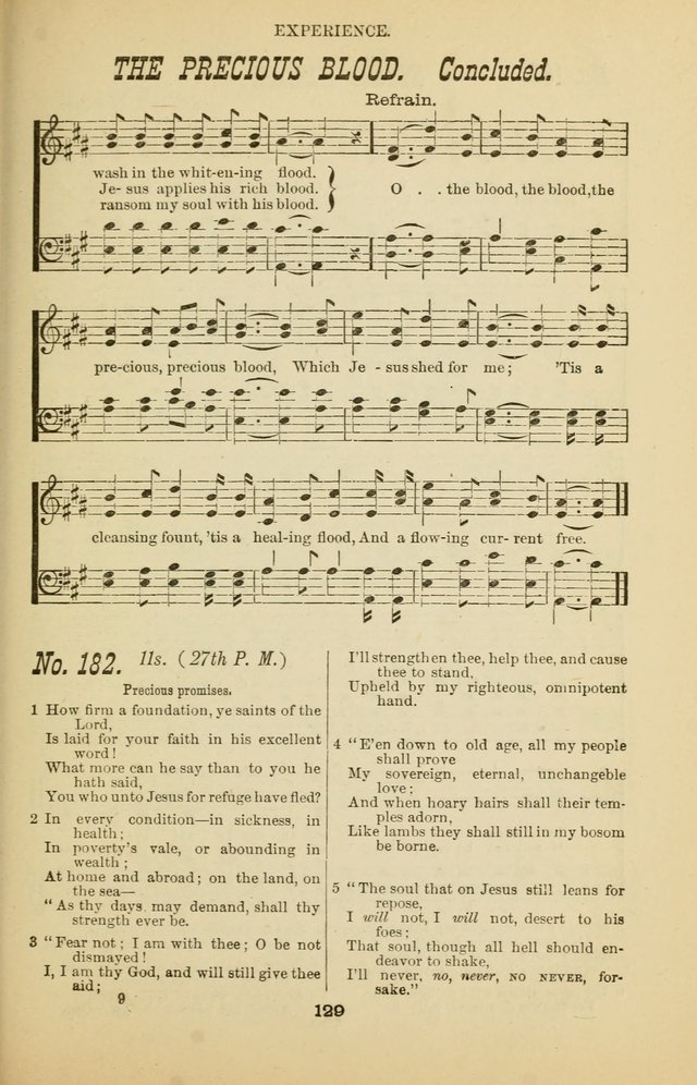 Prayer and Praise: or Hymns and Tunes for Prayer Meetings, Praise Meetings, Experience Meetings, Revivals, Missionary Meetings and all special occasions of Christian work and worship page 129