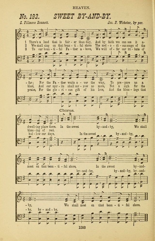 Prayer and Praise: or Hymns and Tunes for Prayer Meetings, Praise Meetings, Experience Meetings, Revivals, Missionary Meetings and all special occasions of Christian work and worship page 138