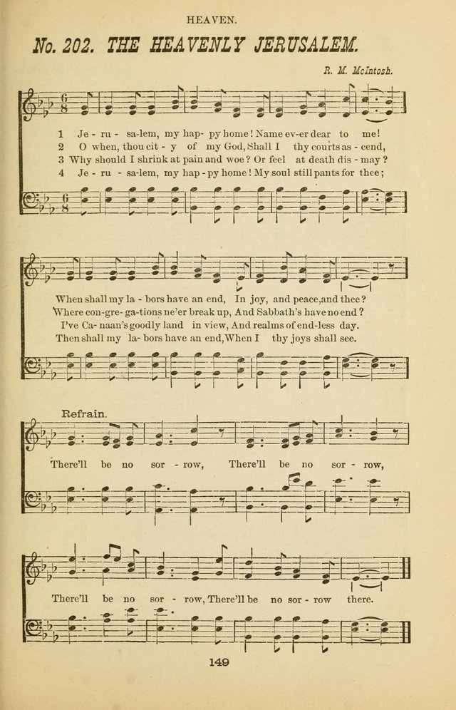 Prayer and Praise: or Hymns and Tunes for Prayer Meetings, Praise Meetings, Experience Meetings, Revivals, Missionary Meetings and all special occasions of Christian work and worship page 149