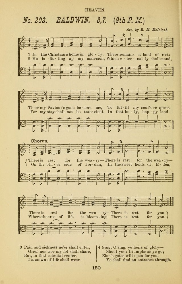 Prayer and Praise: or Hymns and Tunes for Prayer Meetings, Praise Meetings, Experience Meetings, Revivals, Missionary Meetings and all special occasions of Christian work and worship page 150