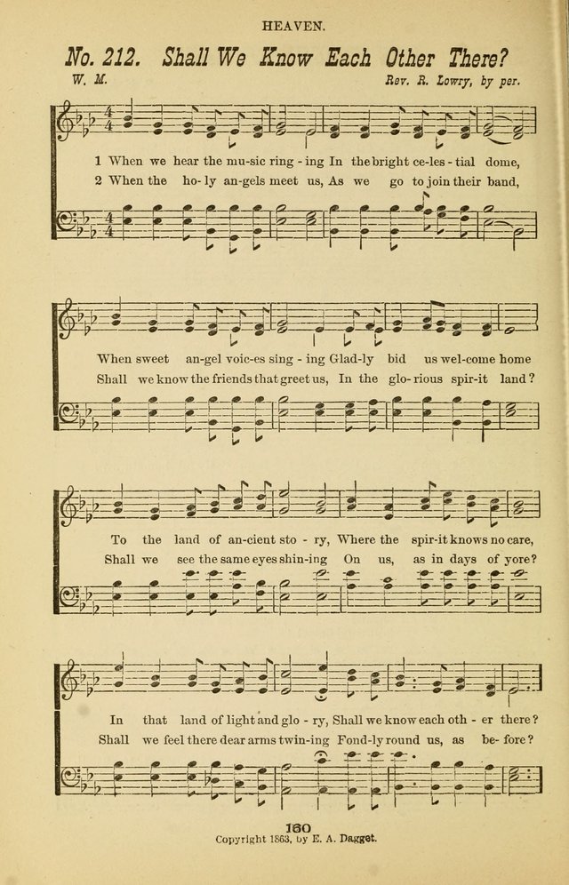 Prayer and Praise: or Hymns and Tunes for Prayer Meetings, Praise Meetings, Experience Meetings, Revivals, Missionary Meetings and all special occasions of Christian work and worship page 160