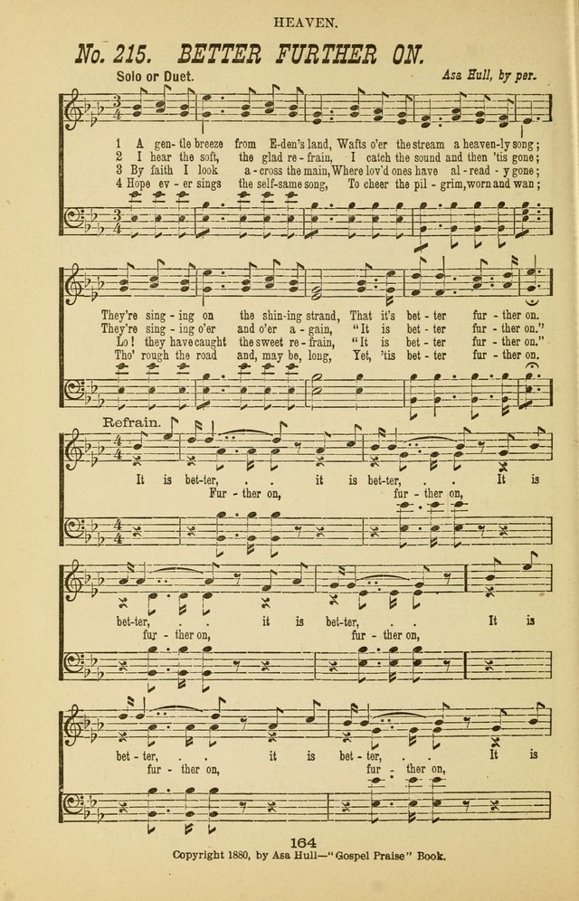 Prayer and Praise: or Hymns and Tunes for Prayer Meetings, Praise Meetings, Experience Meetings, Revivals, Missionary Meetings and all special occasions of Christian work and worship page 164