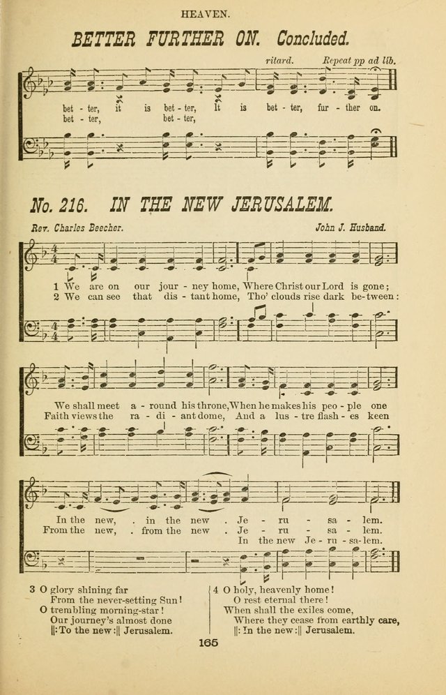 Prayer and Praise: or Hymns and Tunes for Prayer Meetings, Praise Meetings, Experience Meetings, Revivals, Missionary Meetings and all special occasions of Christian work and worship page 165