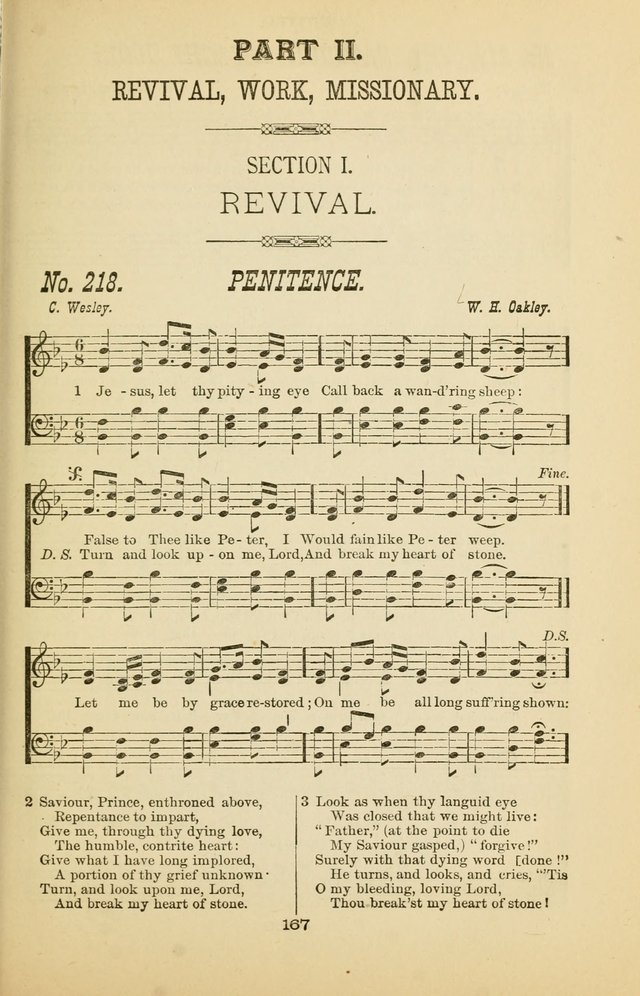 Prayer and Praise: or Hymns and Tunes for Prayer Meetings, Praise Meetings, Experience Meetings, Revivals, Missionary Meetings and all special occasions of Christian work and worship page 167