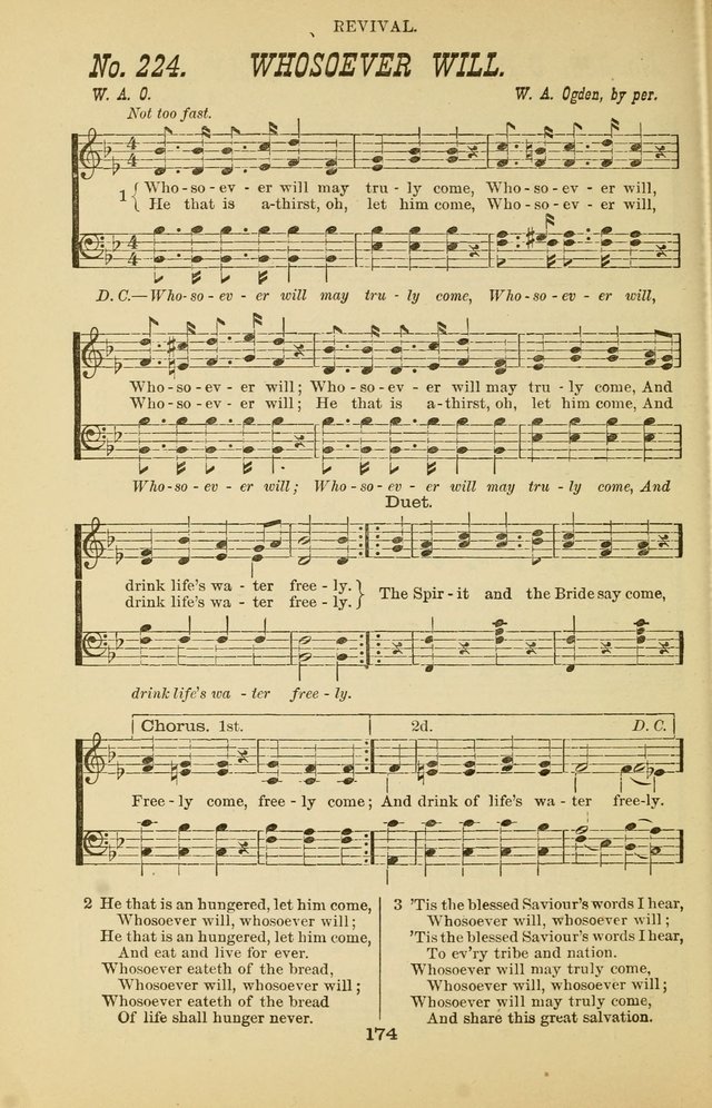 Prayer and Praise: or Hymns and Tunes for Prayer Meetings, Praise Meetings, Experience Meetings, Revivals, Missionary Meetings and all special occasions of Christian work and worship page 174