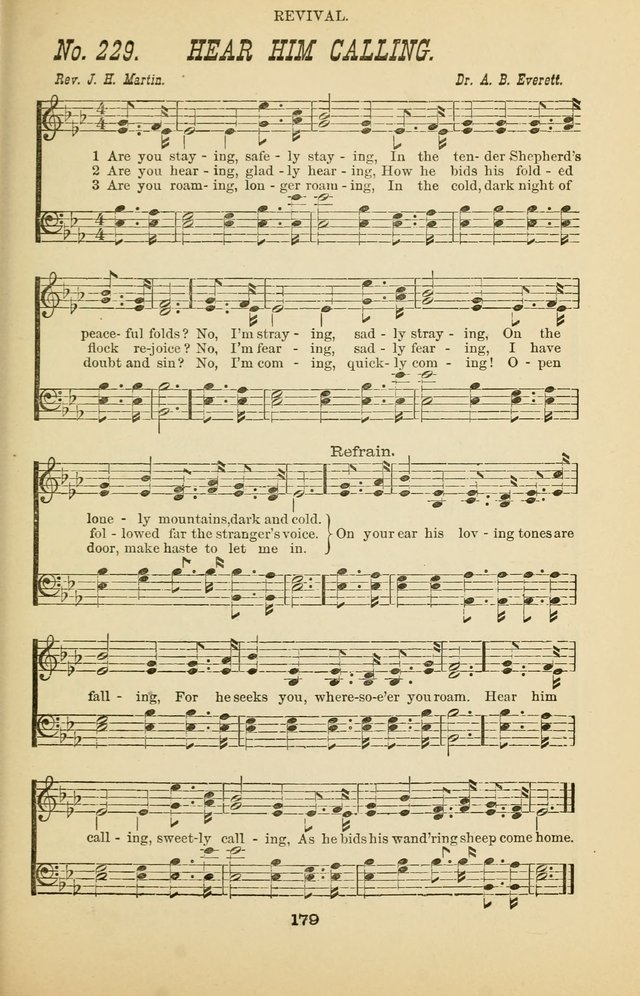 Prayer and Praise: or Hymns and Tunes for Prayer Meetings, Praise Meetings, Experience Meetings, Revivals, Missionary Meetings and all special occasions of Christian work and worship page 179