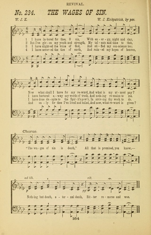 Prayer and Praise: or Hymns and Tunes for Prayer Meetings, Praise Meetings, Experience Meetings, Revivals, Missionary Meetings and all special occasions of Christian work and worship page 184