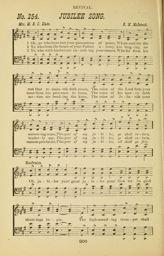 Prayer and Praise: or Hymns and Tunes for Prayer Meetings, Praise Meetings, Experience Meetings, Revivals, Missionary Meetings and all special occasions of Christian work and worship page 200