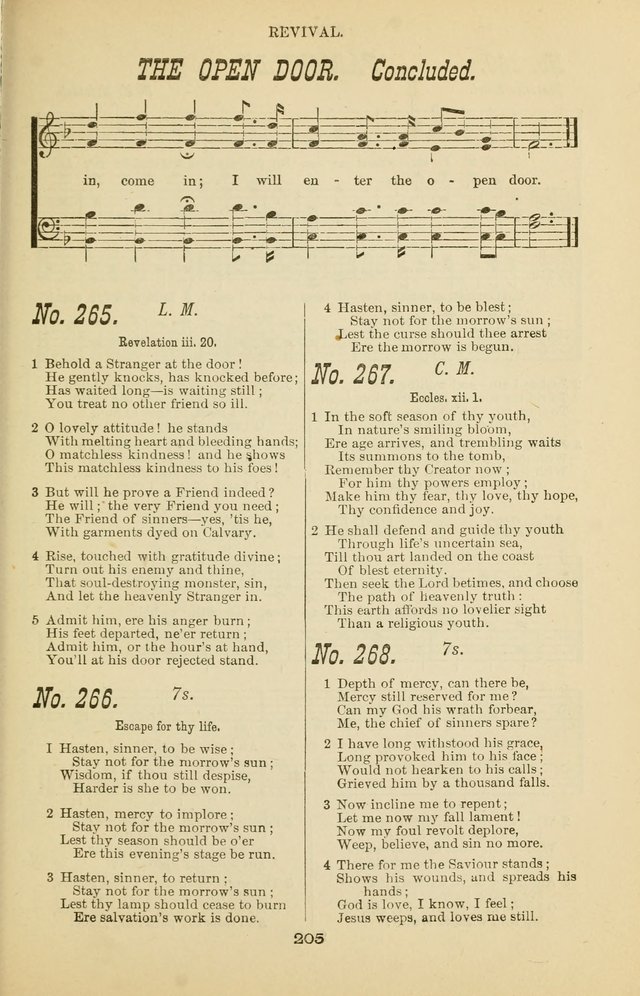 Prayer and Praise: or Hymns and Tunes for Prayer Meetings, Praise Meetings, Experience Meetings, Revivals, Missionary Meetings and all special occasions of Christian work and worship page 205