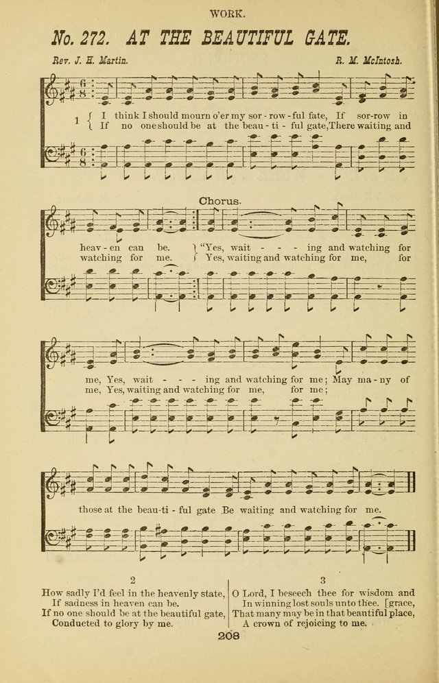 Prayer and Praise: or Hymns and Tunes for Prayer Meetings, Praise Meetings, Experience Meetings, Revivals, Missionary Meetings and all special occasions of Christian work and worship page 208