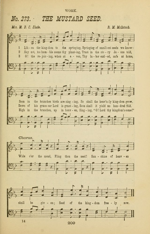 Prayer and Praise: or Hymns and Tunes for Prayer Meetings, Praise Meetings, Experience Meetings, Revivals, Missionary Meetings and all special occasions of Christian work and worship page 209