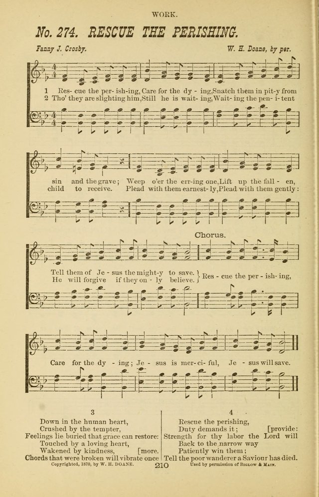 Prayer and Praise: or Hymns and Tunes for Prayer Meetings, Praise Meetings, Experience Meetings, Revivals, Missionary Meetings and all special occasions of Christian work and worship page 210