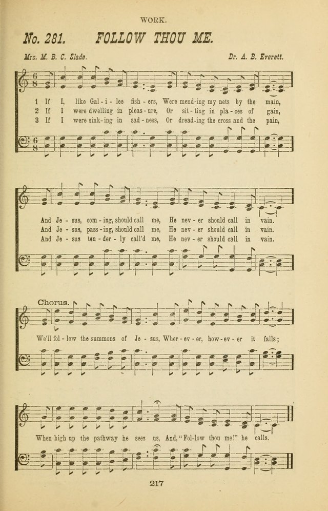 Prayer and Praise: or Hymns and Tunes for Prayer Meetings, Praise Meetings, Experience Meetings, Revivals, Missionary Meetings and all special occasions of Christian work and worship page 217