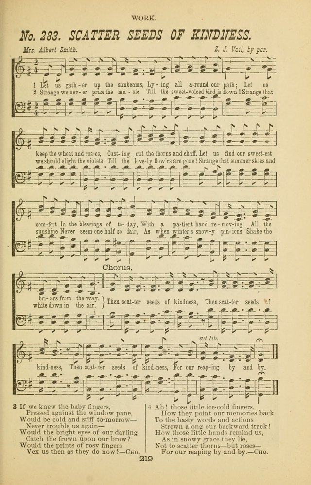 Prayer and Praise: or Hymns and Tunes for Prayer Meetings, Praise Meetings, Experience Meetings, Revivals, Missionary Meetings and all special occasions of Christian work and worship page 219