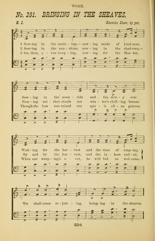 Prayer and Praise: or Hymns and Tunes for Prayer Meetings, Praise Meetings, Experience Meetings, Revivals, Missionary Meetings and all special occasions of Christian work and worship page 224