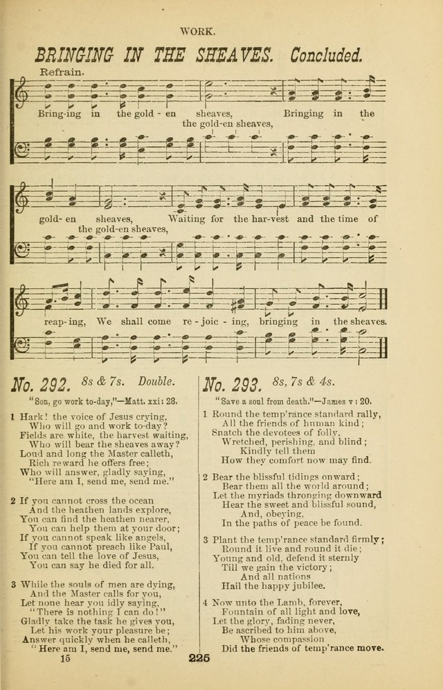 Prayer and Praise: or Hymns and Tunes for Prayer Meetings, Praise Meetings, Experience Meetings, Revivals, Missionary Meetings and all special occasions of Christian work and worship page 225