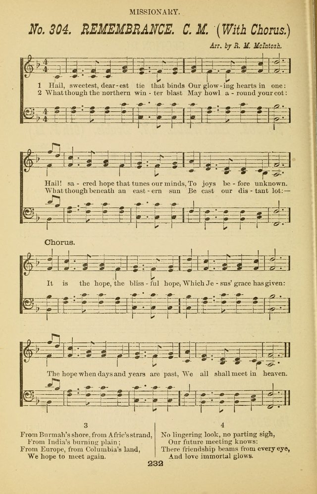 Prayer and Praise: or Hymns and Tunes for Prayer Meetings, Praise Meetings, Experience Meetings, Revivals, Missionary Meetings and all special occasions of Christian work and worship page 232