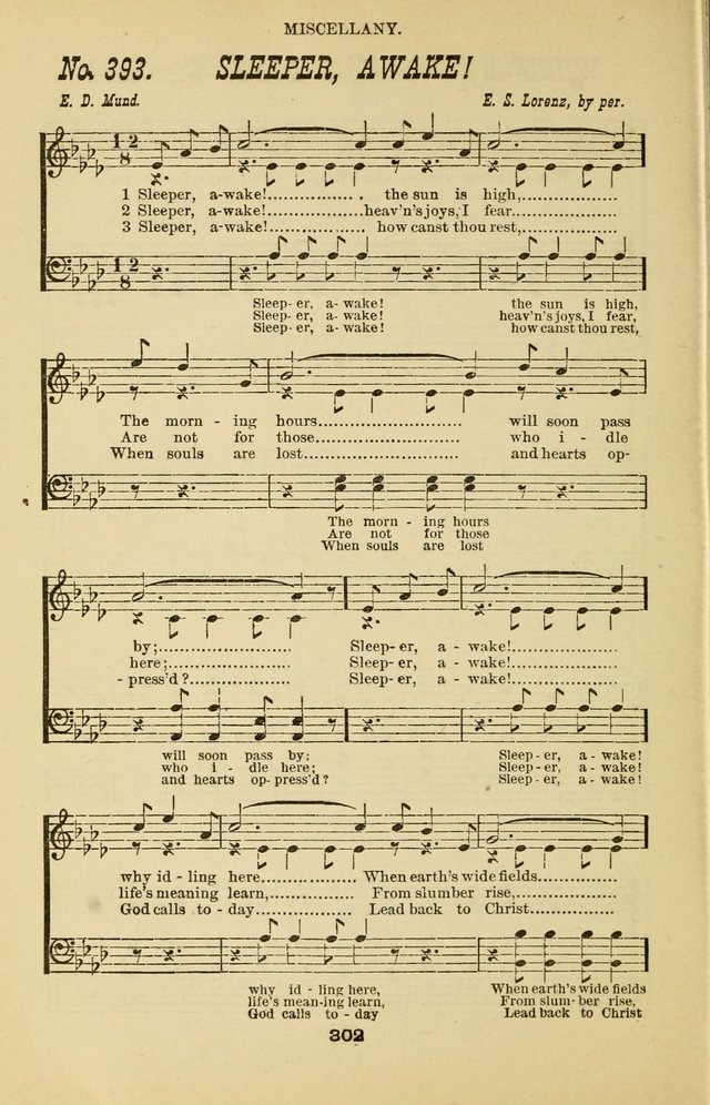 Prayer and Praise: or Hymns and Tunes for Prayer Meetings, Praise Meetings, Experience Meetings, Revivals, Missionary Meetings and all special occasions of Christian work and worship page 302