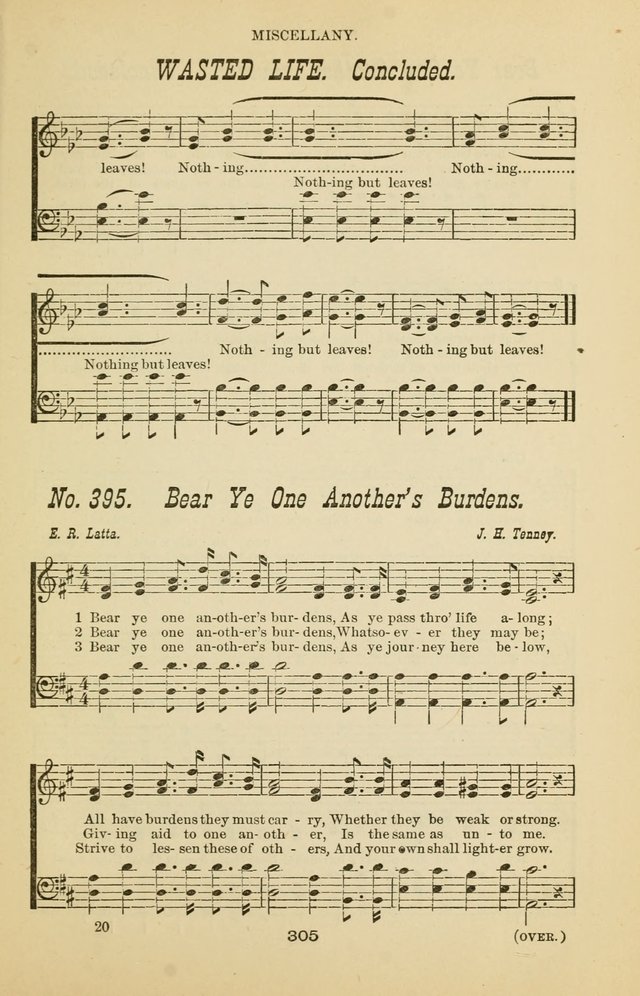 Prayer and Praise: or Hymns and Tunes for Prayer Meetings, Praise Meetings, Experience Meetings, Revivals, Missionary Meetings and all special occasions of Christian work and worship page 305