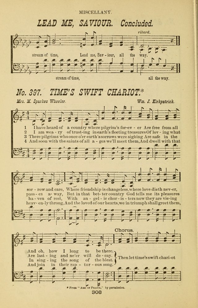 Prayer and Praise: or Hymns and Tunes for Prayer Meetings, Praise Meetings, Experience Meetings, Revivals, Missionary Meetings and all special occasions of Christian work and worship page 308