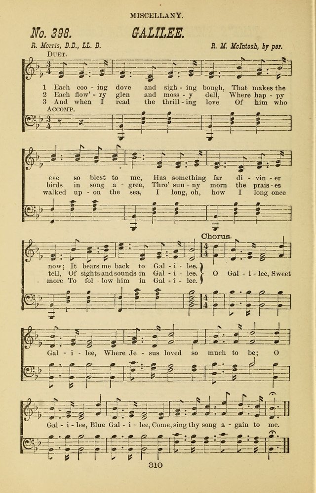 Prayer and Praise: or Hymns and Tunes for Prayer Meetings, Praise Meetings, Experience Meetings, Revivals, Missionary Meetings and all special occasions of Christian work and worship page 310