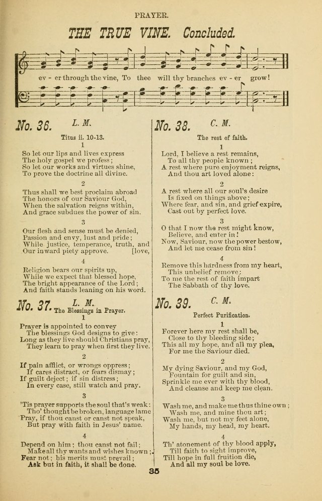 Prayer and Praise: or Hymns and Tunes for Prayer Meetings, Praise Meetings, Experience Meetings, Revivals, Missionary Meetings and all special occasions of Christian work and worship page 35