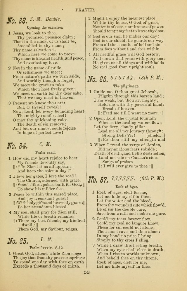 Prayer and Praise: or Hymns and Tunes for Prayer Meetings, Praise Meetings, Experience Meetings, Revivals, Missionary Meetings and all special occasions of Christian work and worship page 53
