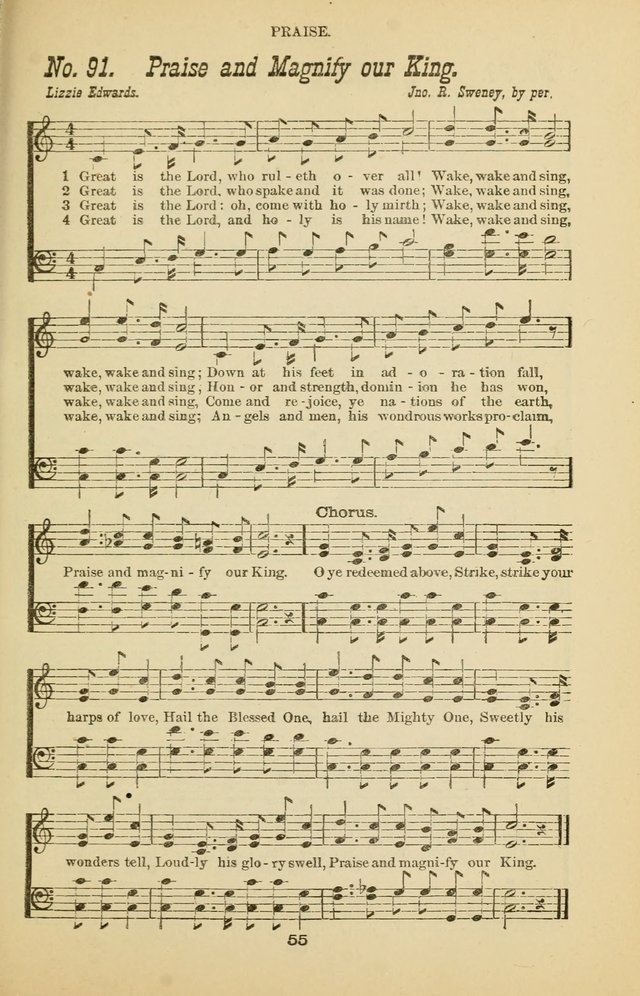 Prayer and Praise: or Hymns and Tunes for Prayer Meetings, Praise Meetings, Experience Meetings, Revivals, Missionary Meetings and all special occasions of Christian work and worship page 55