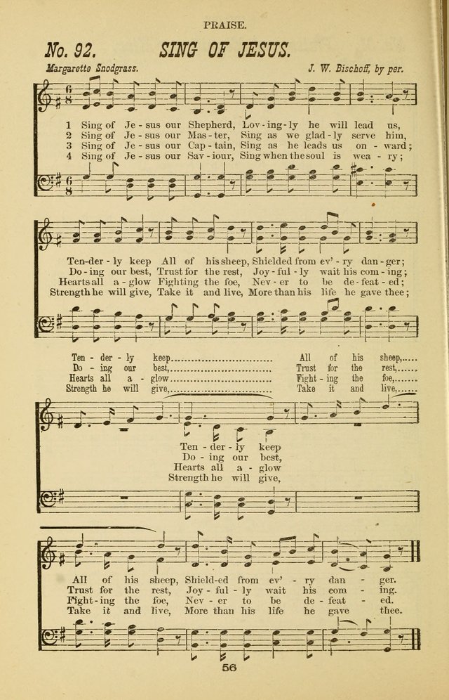 Prayer and Praise: or Hymns and Tunes for Prayer Meetings, Praise Meetings, Experience Meetings, Revivals, Missionary Meetings and all special occasions of Christian work and worship page 56