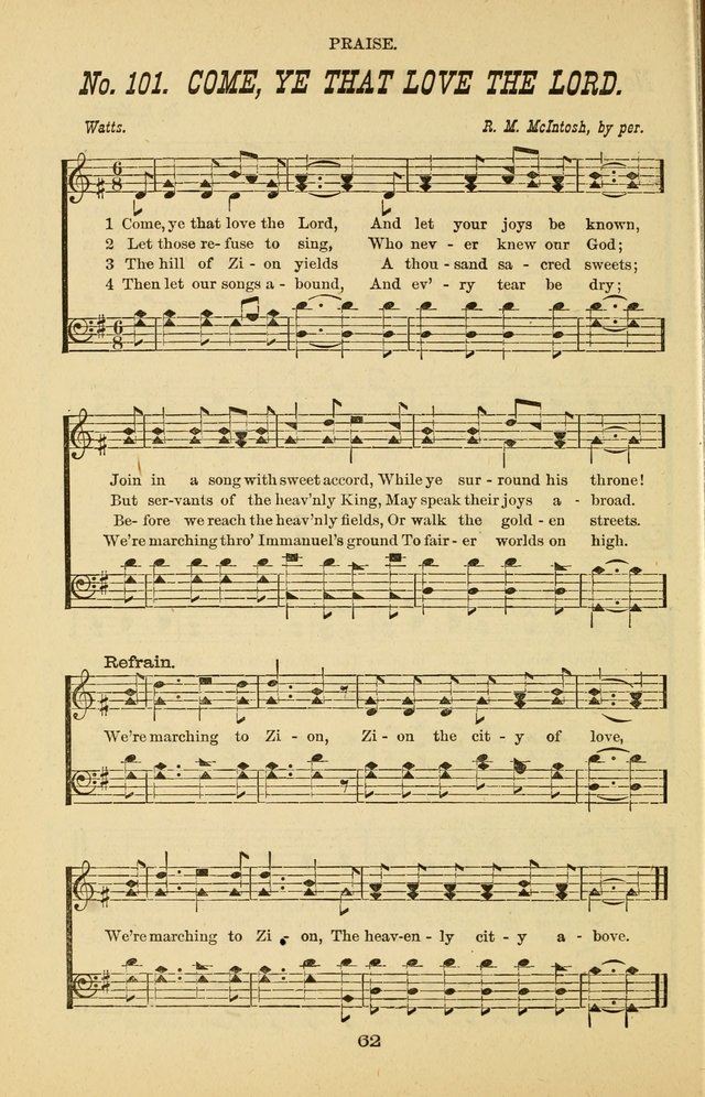 Prayer and Praise: or Hymns and Tunes for Prayer Meetings, Praise Meetings, Experience Meetings, Revivals, Missionary Meetings and all special occasions of Christian work and worship page 62