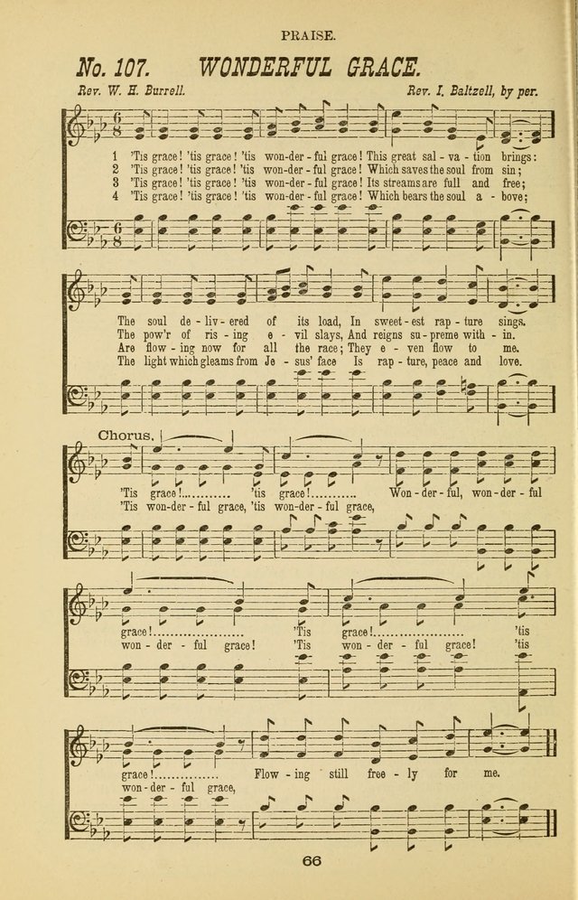 Prayer and Praise: or Hymns and Tunes for Prayer Meetings, Praise Meetings, Experience Meetings, Revivals, Missionary Meetings and all special occasions of Christian work and worship page 66