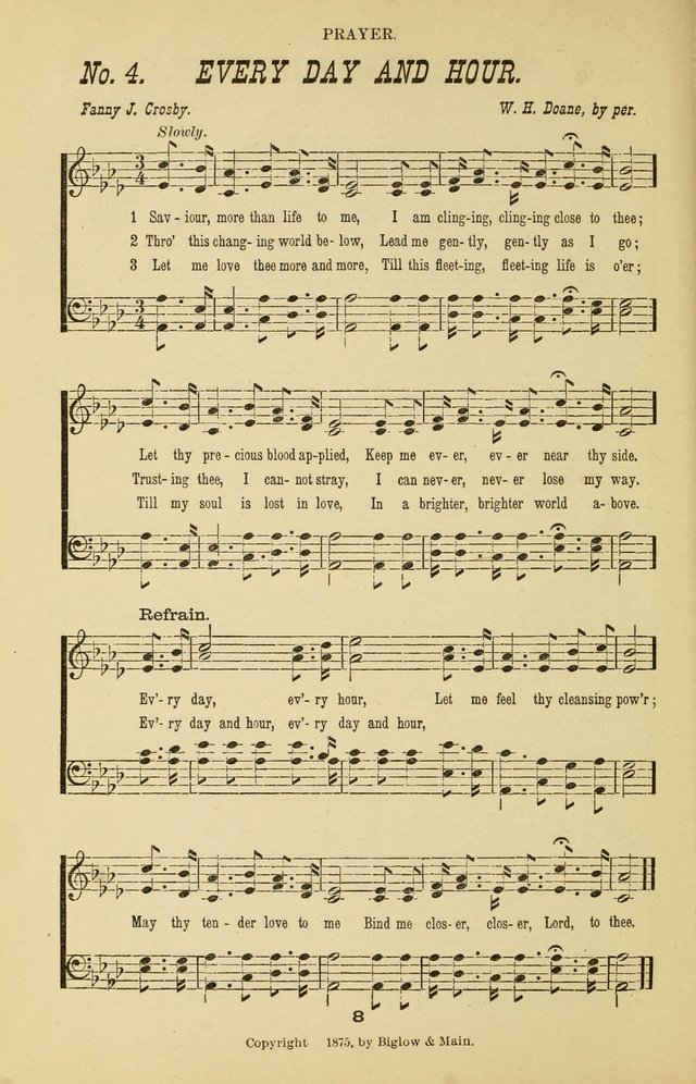 Prayer and Praise: or Hymns and Tunes for Prayer Meetings, Praise Meetings, Experience Meetings, Revivals, Missionary Meetings and all special occasions of Christian work and worship page 8