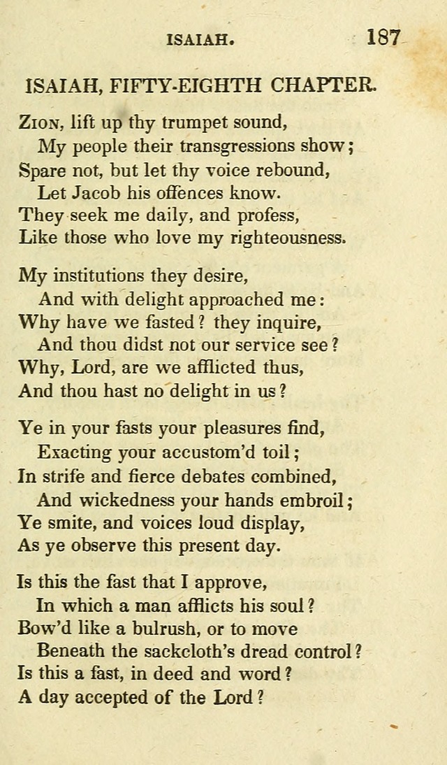 Portions of the Psalms of David, and other parts of scripture, in verse: designed as a companion for the Christian (2nd ed.) page 187