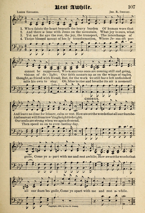 Praise in Song: a collection of hymns and sacred melodies page 107