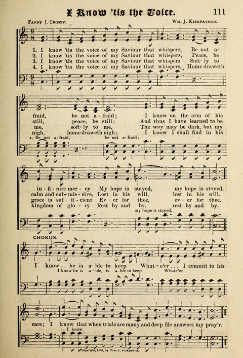 Praise in Song: a collection of hymns and sacred melodies page 111