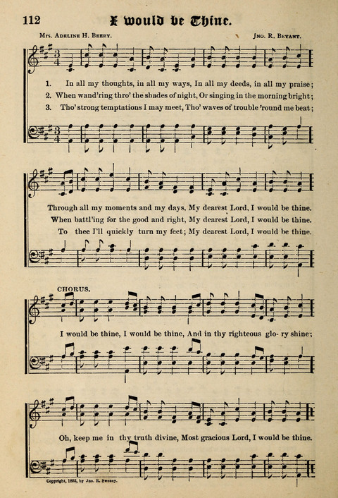 Praise in Song: a collection of hymns and sacred melodies page 112