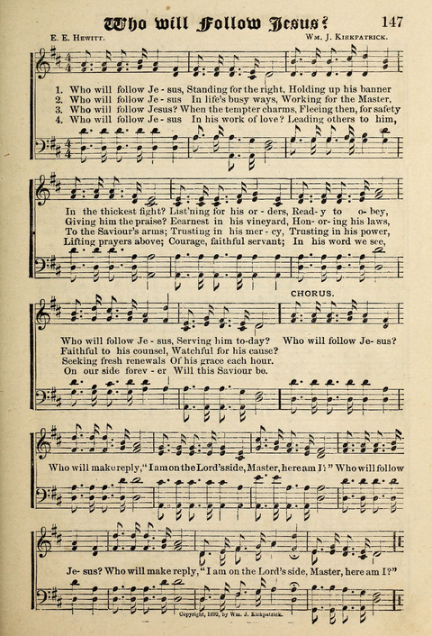 Praise in Song: a collection of hymns and sacred melodies page 147