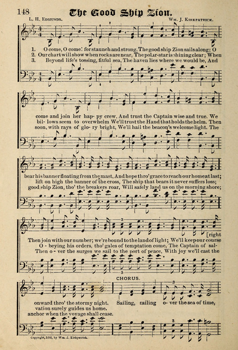 Praise in Song: a collection of hymns and sacred melodies page 148