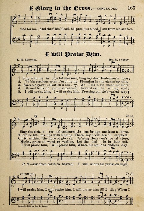 Praise in Song: a collection of hymns and sacred melodies page 165