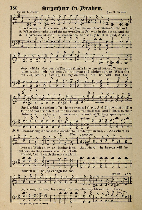 Praise in Song: a collection of hymns and sacred melodies page 180