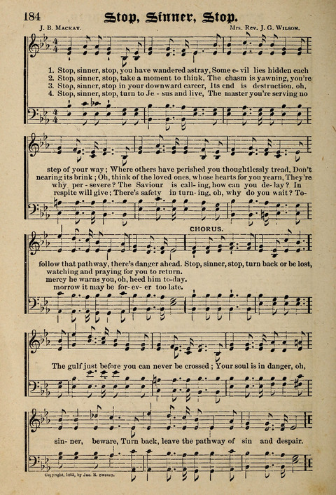 Praise in Song: a collection of hymns and sacred melodies page 184