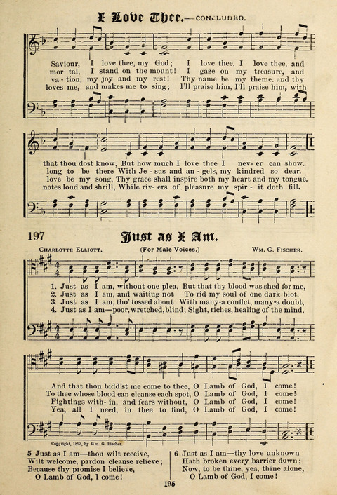 Praise in Song: a collection of hymns and sacred melodies page 195