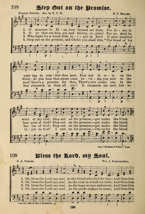 Praise in Song: a collection of hymns and sacred melodies page 196