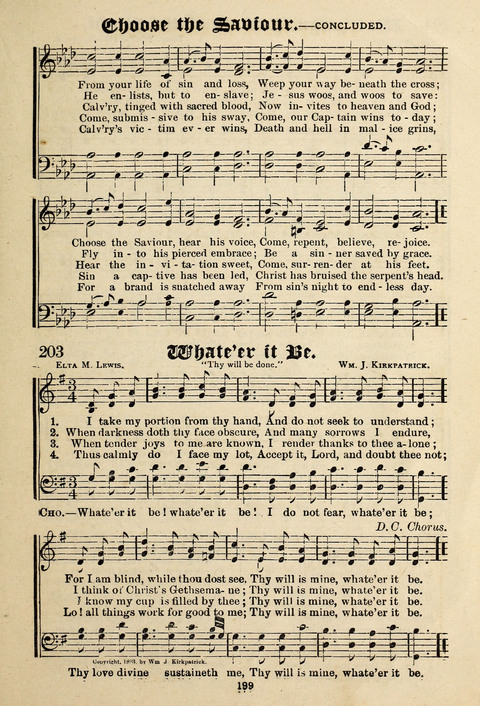 Praise in Song: a collection of hymns and sacred melodies page 199