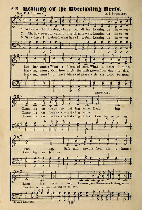 Praise in Song: a collection of hymns and sacred melodies page 216