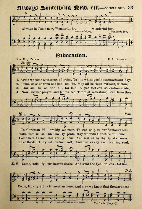 Praise in Song: a collection of hymns and sacred melodies page 33