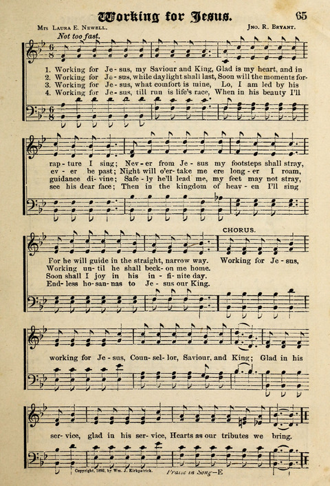 Praise in Song: a collection of hymns and sacred melodies page 65