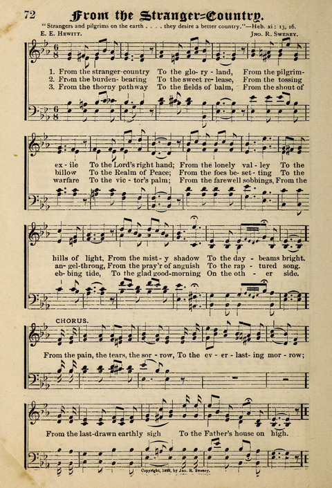 Praise in Song: a collection of hymns and sacred melodies page 72