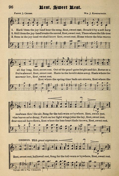 Praise in Song: a collection of hymns and sacred melodies page 96